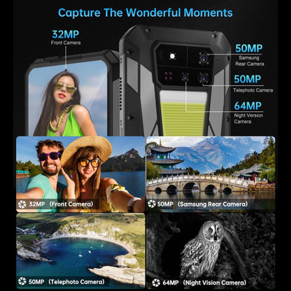 Unihertz Tank 4 Pro Projector Rugged Phone, 18GB+1TB, Night Vision, 6.73 inch Android 14 Dimensity 8300 Octa Core, Network: 5G, NFC (Black) - free shipping - PMC Jewellery - Order now!