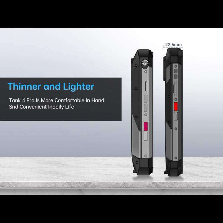 Unihertz Tank 4 Pro Projector Rugged Phone, 18GB+1TB, Night Vision, 6.73 inch Android 14 Dimensity 8300 Octa Core, Network: 5G, NFC (Black) - free shipping - PMC TechLife - Order now!