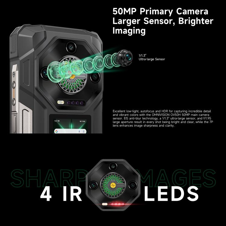 Ulefone Armor 33 Pro Rugged Phone, 16GB+512GB, Night Vision, 6.95 inch + 3.4 inch Dual Screen Android 14 MediaTek Dimensity 7300X Octa Core, Network: 5G, OTG, NFC (Black) - free shipping - PMC Jewellery - Order now!