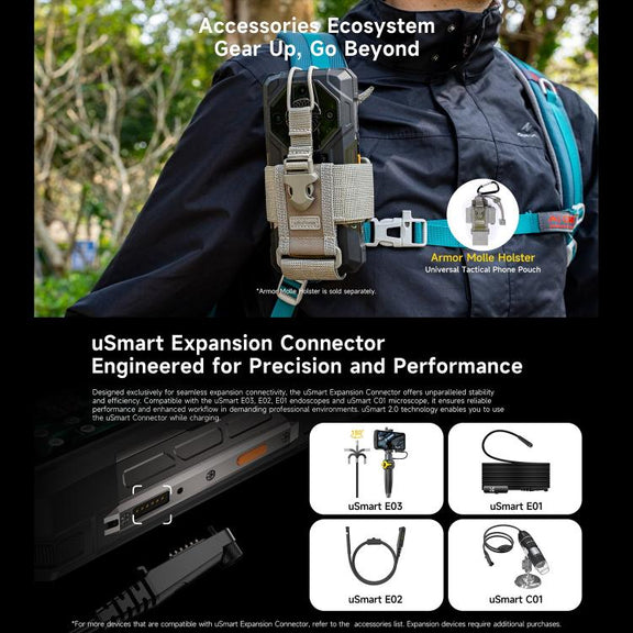 Ulefone Armor 33 Pro Rugged Phone, 16GB+512GB, Night Vision, 6.95 inch + 3.4 inch Dual Screen Android 14 MediaTek Dimensity 7300X Octa Core, Network: 5G, OTG, NFC (Black)