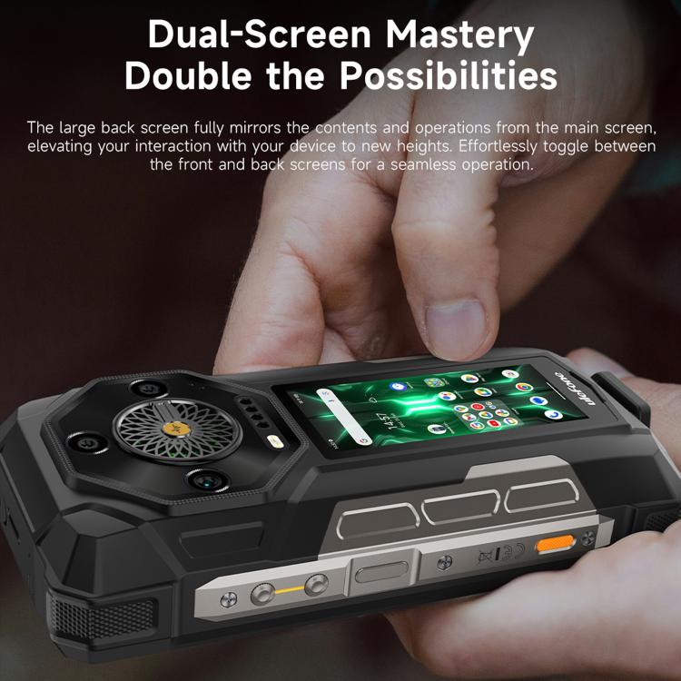 Ulefone Armor 33 Pro Rugged Phone, 16GB+512GB, Night Vision, 6.95 inch + 3.4 inch Dual Screen Android 14 MediaTek Dimensity 7300X Octa Core, Network: 5G, OTG, NFC (Black)