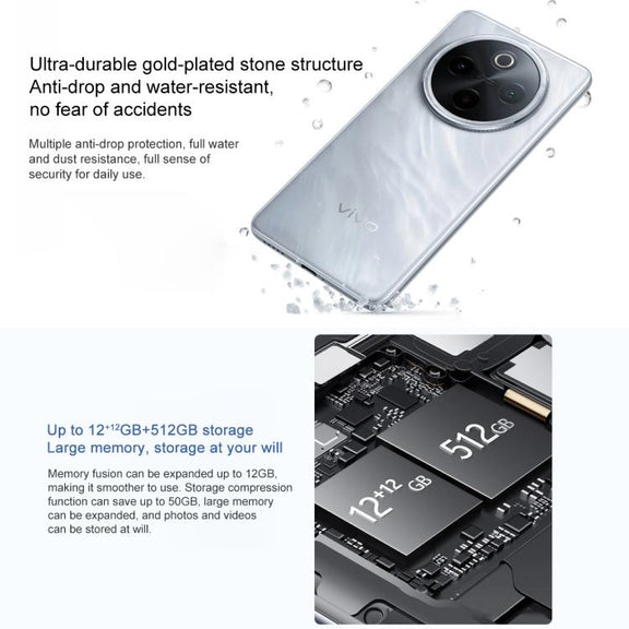 vivo Y300 Pro+, 8GB+128GB, Face ID / Screen Fingerprint, 6.77 inch Android 15 OriginOS 5 Snapdragon 7s Gen 3 Octa Core, OTG, NFC, Network: 5G (Black)