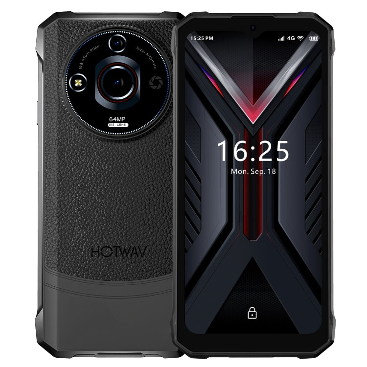 HOTWAV T7 Pro Rugged Phone, 6GB+256GB, 6280mAh, 6.6 inch Android 13 MT8788 Octa Core, Network: 4G, OTG (Black) - free shipping - PMC Jewellery - Order now!