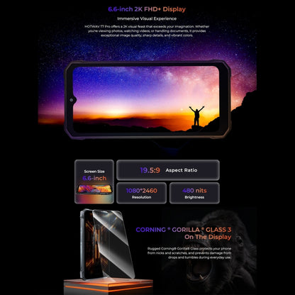 HOTWAV T7 Pro Rugged Phone, 6GB+256GB, 6280mAh, 6.6 inch Android 13 MT8788 Octa Core, Network: 4G, OTG (Black) - free shipping - PMC Jewellery - Order now!