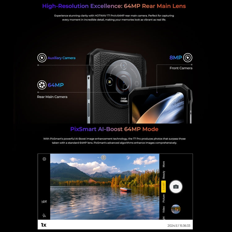 HOTWAV T7 Pro Rugged Phone, 6GB+256GB, 6280mAh, 6.6 inch Android 13 MT8788 Octa Core, Network: 4G, OTG (Black) - free shipping - PMC Jewellery - Order now!