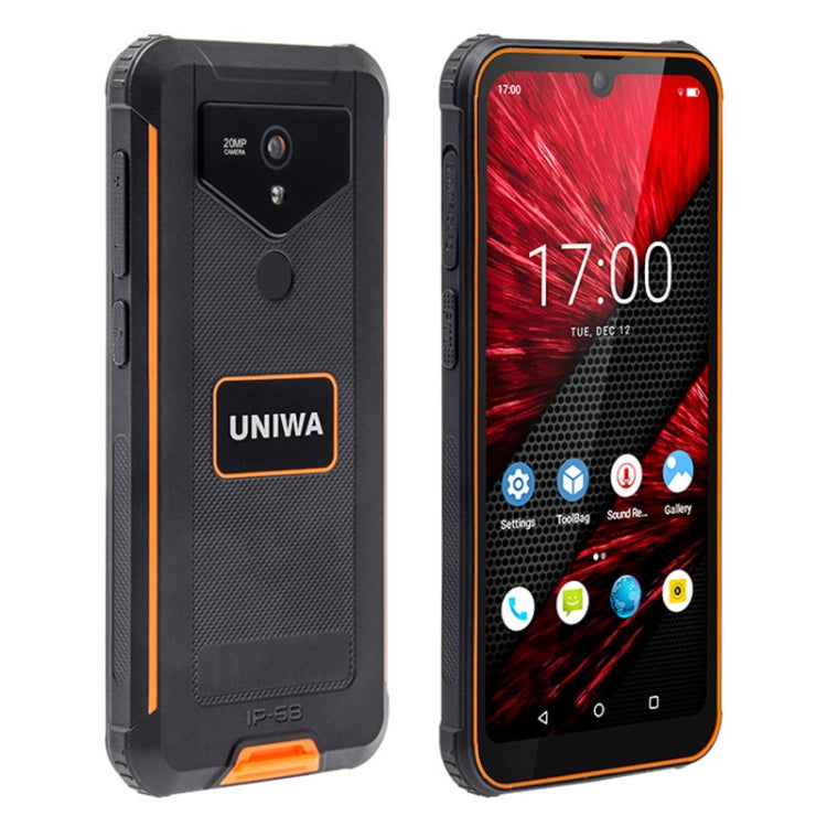 UNIWA F965 Pro Rugged Smart Phone, 6GB+128GB, 6 inch Android 13, MT6762 Octa Core, Network: 4G, NFC, PoC, SOS, EU Plug (Black+Orange)