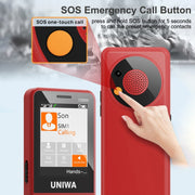 UNIWA V2000 Elder Keypad Phone, 2.4 inch Unisoc T107, 1700mAh Battery, LED Flashlight, SOS, Network: 4G, US Plug (Black)