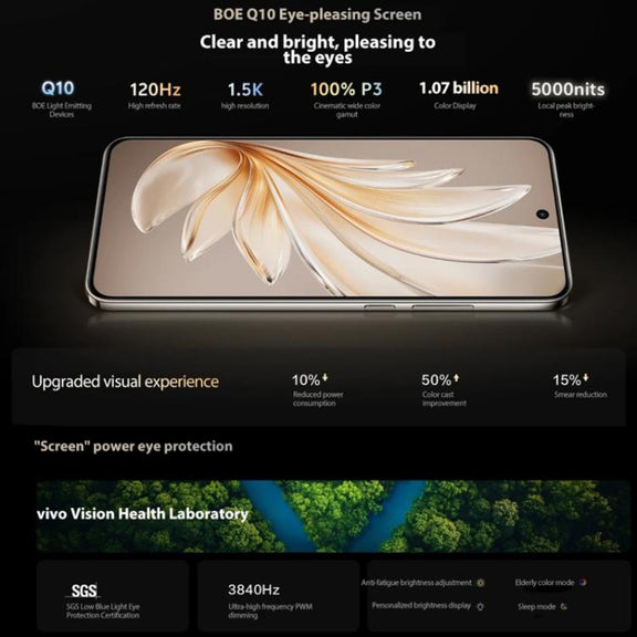vivo S20, 12GB+256GB, Face ID / Screen Fingerprint Identification, 6.67 inch Android 15 Snapdragon 7 Gen 3 Octa Core, OTG, NFC, Network: 5G (Gold)