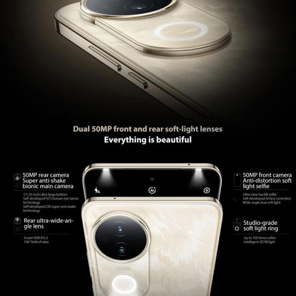 vivo S20, 12GB+512GB, Face ID / Screen Fingerprint Identification, 6.67 inch Android 15 Snapdragon 7 Gen 3 Octa Core, OTG, NFC, Network: 5G (Gold)