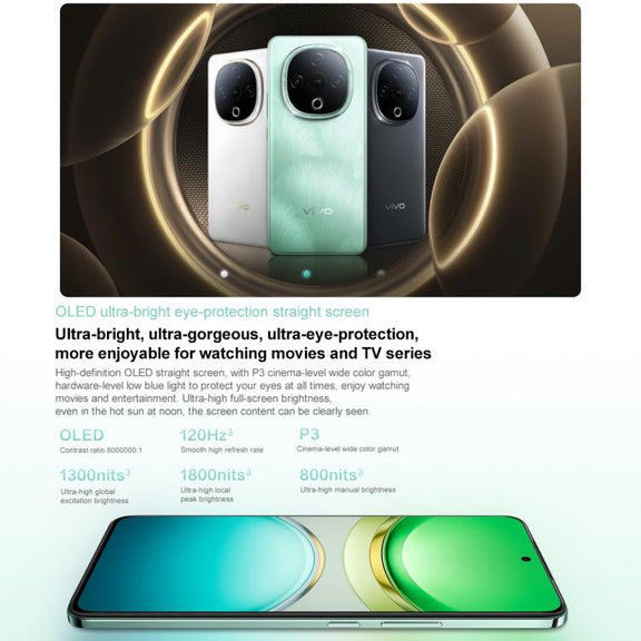vivo Y300, 12GB+256GB, Face ID / Screen Fingerprint Identification, 6.77 inch Android 15 OriginOS 5 Dimensity 6300 Octa Core, OTG, Network: 5G (White)