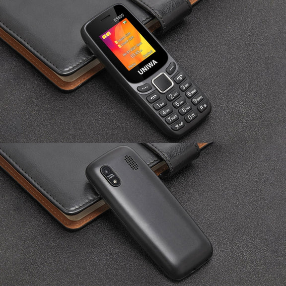 UNIWA E1805, 1.77 inch, SC6531E, 21 Keys, Support Bluetooth, Torch, FM, MP3, MP4, GSM, Dual SIM (Black)
