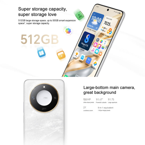 Honor X60, 12GB+512GB, Side Fingerprint, 6.8 inch MagicOS 8.0 Dimensity 7025-Ultra Octa Core, Network: 5G, OTG, Support Google Play (Green)