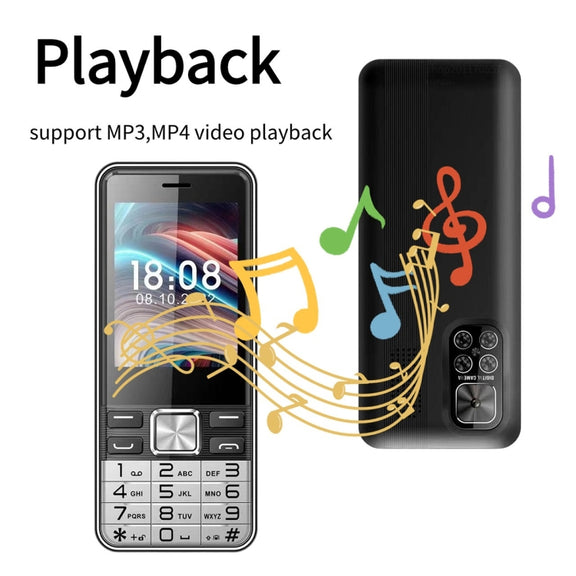 S5630, 2.8 inch, 3000mAh, 21 Key, Support Bluetooth, Flashlight, GSM, Quad SIM (Black)