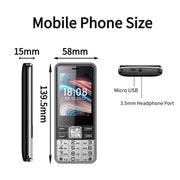 S5630, 2.8 inch, 3000mAh, 21 Key, Support Bluetooth, Flashlight, GSM, Quad SIM (Black)