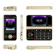 SOYES V-899, 32MB+64MB, 2.4 inch + 2.8 inch Display MTK6261D CPU, BT 3.0, Network: 2G, Dual SIM (Gold)