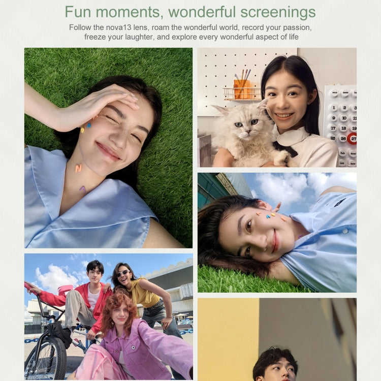 Huawei nova 13, 12GB+1TB, Screen Fingerprint Identification, 6.7 inch HarmonyOS 4.2, NFC, OTG, Not Support Google Play (Green) - free shipping - PMc TechLife - Order now!