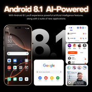 i16 Pro Max / A08A, 3GB+64GB, 6.73 inch Screen, Face Identification, Android 8.1 MTK6753 Octa Core, Network: 4G, Dual SIM, EU Plug (White)