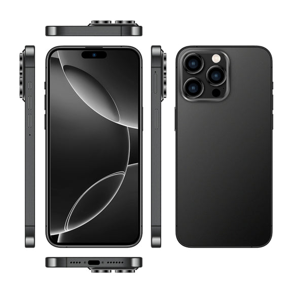 i16 Pro Max / Q5A, 6GB+128GB, 6.5 inch Screen, Face Identification, Android 10 MTK6762 Octa Core, OTG, NFC, Network: 4G, Dual SIM, US Plug (Black)