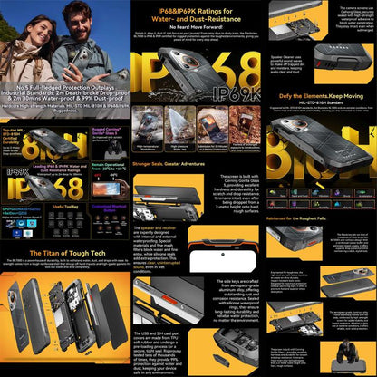 Blackview BL7000 Rugged Phone, 8GB+256GB, 6.78 inch Android 15 MediaTek Dimensity 6300 Octa Core, Network: 5G, NFC, OTG (Orange) - free shipping - PMC Jewellery - Order now!
