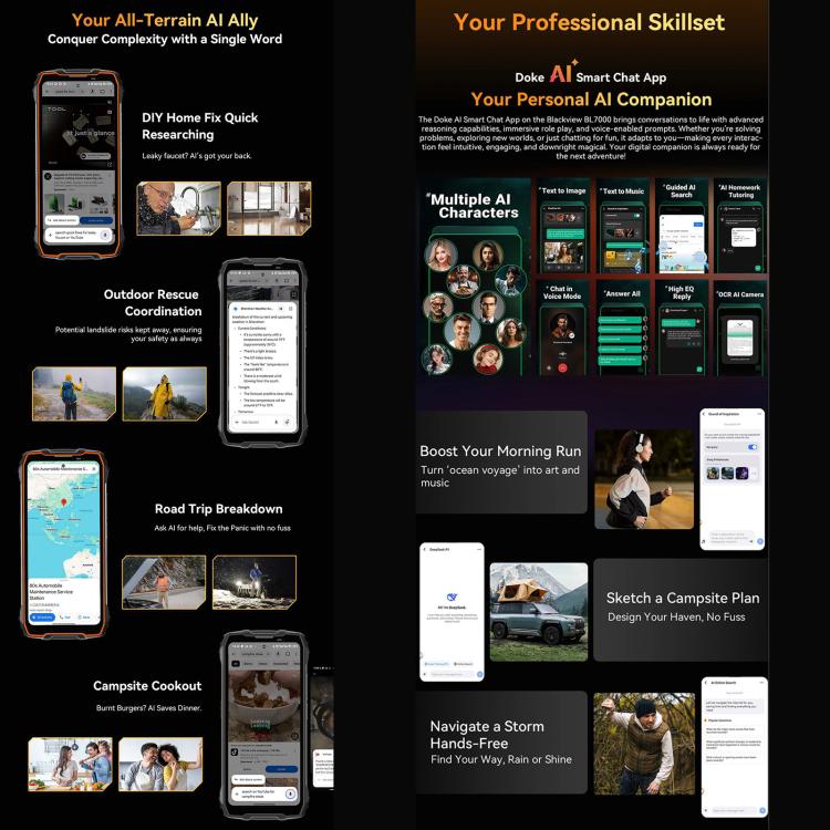 Blackview BL7000 Rugged Phone, 8GB+256GB, 6.78 inch Android 15 MediaTek Dimensity 6300 Octa Core, Network: 5G, NFC, OTG (Orange) - free shipping - PMc TechLife - Order now!