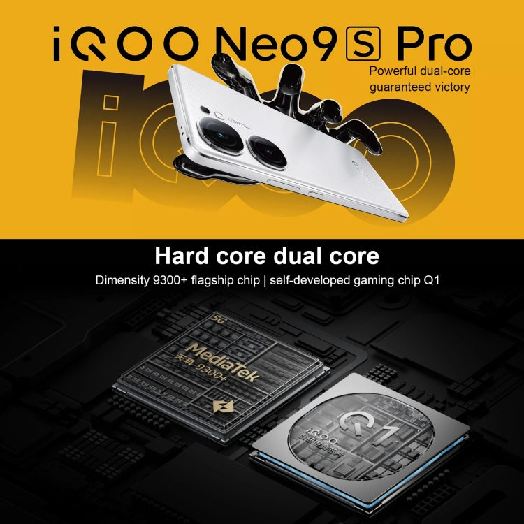 vivo iQOO Neo9S Pro, Dual Back Cameras, 12GB+256GB, Face ID / Fingerprint Identification, 6.78 inch Android 14 OriginOS 4 Dimensity 9300+ Octa Core, OTG, NFC, Network: 5G, Support Google Play (White)