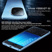 vivo Y200 GT, Dual Back Cameras, 12GB+256GB, Face ID Screen Fingerprint Identification, 6.78 inch Android 14.0 OriginOS 4 Snapdragon 7 Gen 3 Octa Core 2.63GHz, OTG, NFC, Network: 5G, Support Google Play (Black)