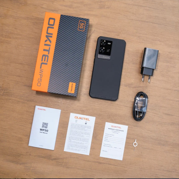 Oukitel WP50 5G Rugged Phone, 4GB+256GB, 6.6 inch Android 14.0 MediaTek Dimensity 6100+ Octa-core, NFC, OTG, Network: 5G (Black)
