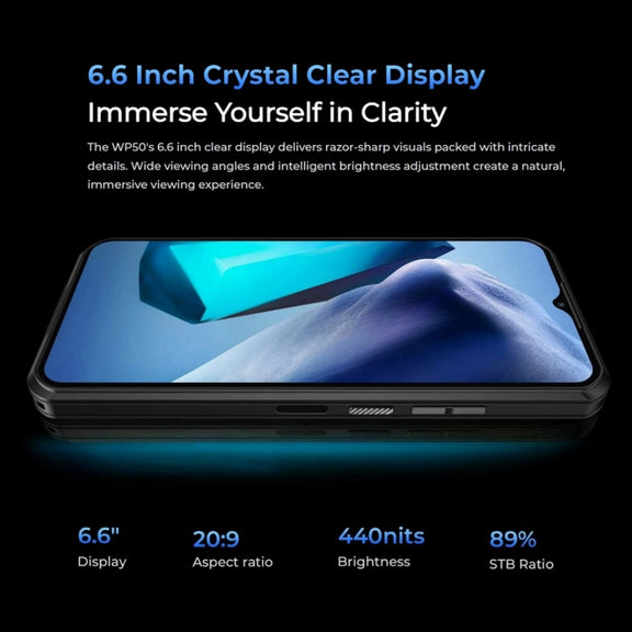 Oukitel WP50 5G Rugged Phone, 4GB+256GB, 6.6 inch Android 14.0 MediaTek Dimensity 6100+ Octa-core, NFC, OTG, Network: 5G (Black)