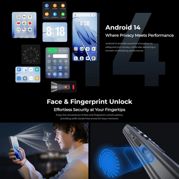 Oukitel WP52 5G Rugged Phone, 4GB+256GB, 6.6 inch Android 14.0 MediaTek Dimensity 6100+ Octa-core, NFC, OTG, Network: 5G (Black)