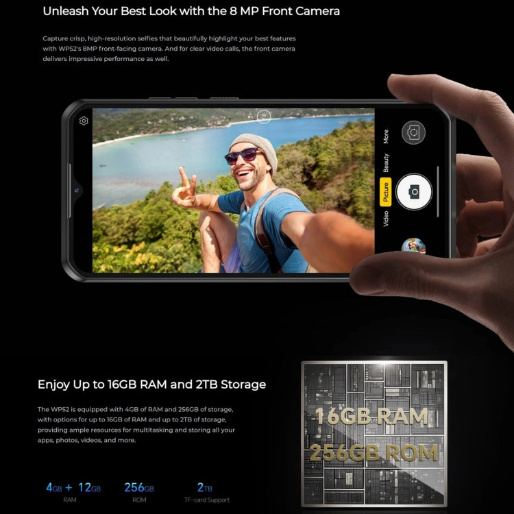 Oukitel WP52 5G Rugged Phone, 4GB+256GB, 6.6 inch Android 14.0 MediaTek Dimensity 6100+ Octa-core, NFC, OTG, Network: 5G (Navy Blue)