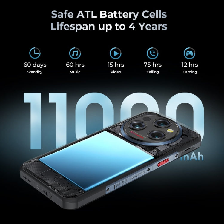 Oukitel WP35 5G Rugged Phone, 8GB+256GB, IP68/IP69K Fingerprint Identification, 11000mAh, 6.6 inch MediaTek Dimensity 6100+ Octa Core, NFC, OTG, Network: 5G (Green) - free shipping - PMC TechLife - Order now!