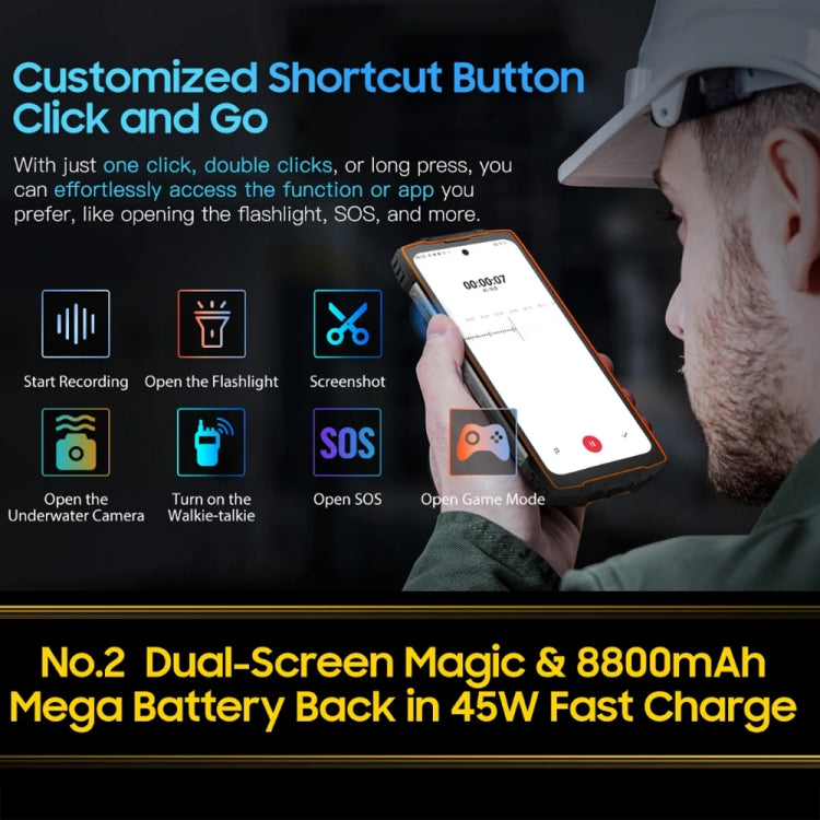Blackview Oscal PILOT 2, 8GB+256GB, IP68/IP69K/MIL-STD-810H, 6.5 inch Android 14 MediaTek MT6789 Octa Core, Network: 4G, OTG, NFC (Orange) - Blackview by PMC TechLife | Online Shopping South Africa | PMC TechLife | Buy Now Pay Later Mobicred