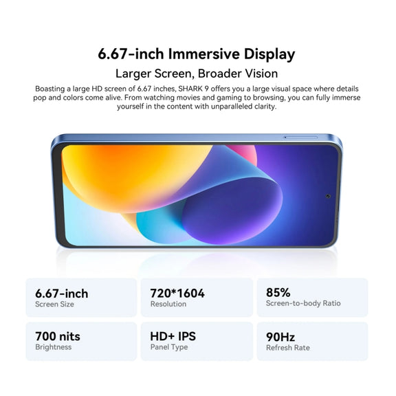 Blackview SHARK 9, 8GB+256GB, 6.67 inch Android 14 Unisoc T820 Octa Core, Network: 5G (Black)