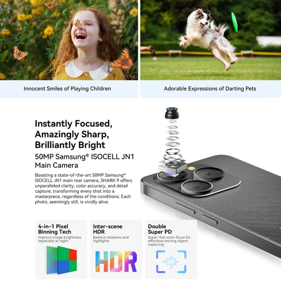 Blackview SHARK 9, 8GB+256GB, 6.67 inch Android 14 Unisoc T820 Octa Core, Network: 5G (Black)