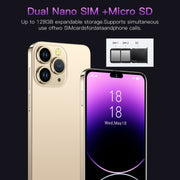 i14 Pro Max N85+, 2GB+16GB, 6.3 inch Screen, Face Identification, Android 6.0 Spreadtrum 7731G Quad Core, Network: 3G, Dual SIM,  with 64GB TF Card(Blue)