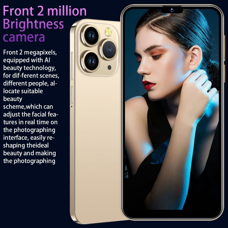 i14 Pro Max N85+, 2GB+16GB, 6.3 inch Screen, Face Identification, Android 6.0 Spreadtrum 7731G Quad Core, Network: 3G, Dual SIM,  with 64GB TF Card(Blue)