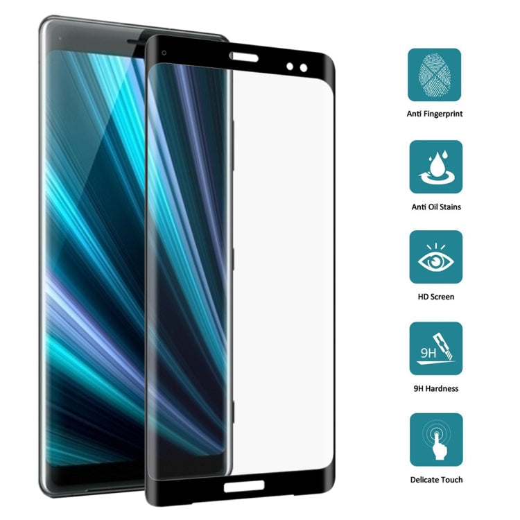 0.3mm 9H Surface Hardness 3D Curved Edge Full Screen Tempered Glass Film for Sony Xperia XZ3(Black) - Sony Tempered Glass by PMC TechLife | Online Shopping South Africa | PMC TechLife | Buy Now Pay Later Mobicred