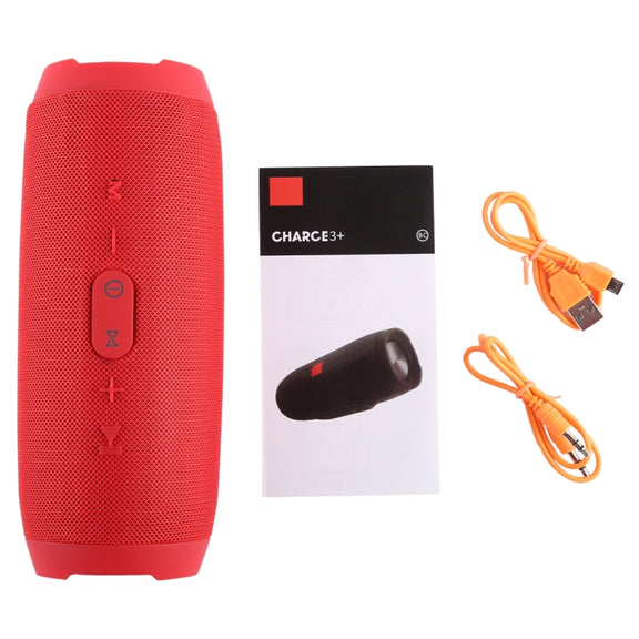 Charge3 Life Water-resistant Bluetooth Stereo Speaker, Built-in MIC, Support Hands-free Calls & TF Card & AUX IN & Power Bank(Red)