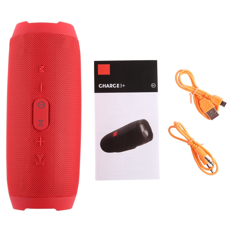 Charge3 Life Water-resistant Bluetooth Stereo Speaker, Built-in MIC, Support Hands-free Calls & TF Card & AUX IN & Power Bank(Red)