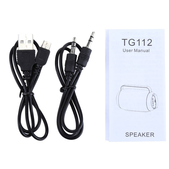 T&G TG112 Portable Bluetooth Speaker, with Mic & FM Radio Function, Support Hands-free & TF Card & U Disk Play(Red)