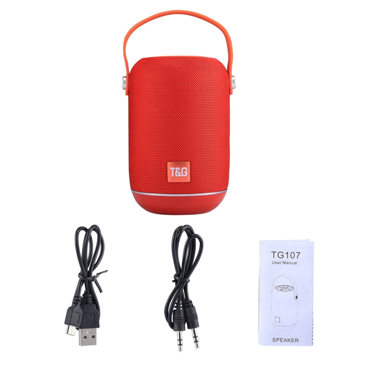 T&G TG107 Portable Wireless Bluetooth V4.2 Stereo Speaker with Handle, Built-in MIC, Support Hands-free Calls & TF Card & AUX IN & FM, Bluetooth Distance: 10m