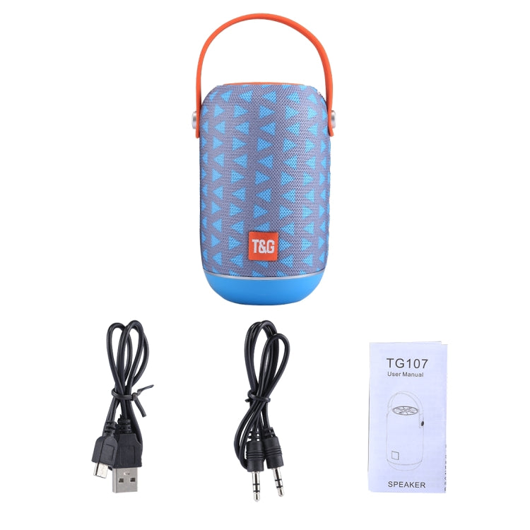 T&G TG107 Portable Wireless Bluetooth V4.2 Stereo Speaker with Handle, Built-in MIC, Support Hands-free Calls & TF Card & AUX IN & FM, Bluetooth Distance: 10m