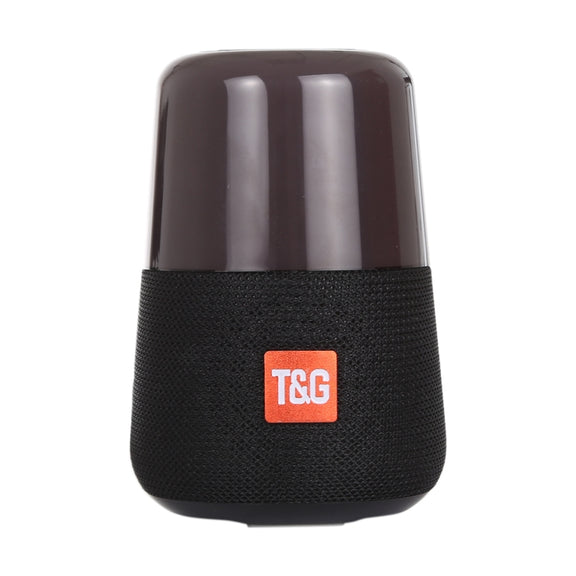 T&G TG168 Portable Wireless Bluetooth V5.0 Stereo Speaker with Handle, Built-in MIC, Support Flashing LED Light & TF Card & U Disk & AUX IN & FM(Black)