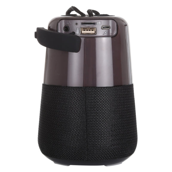 T&G TG168 Portable Wireless Bluetooth V5.0 Stereo Speaker with Handle, Built-in MIC, Support Flashing LED Light & TF Card & U Disk & AUX IN & FM(Black)