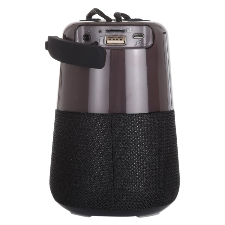 T&G TG168 Portable Wireless Bluetooth V5.0 Stereo Speaker with Handle, Built-in MIC, Support Flashing LED Light & TF Card & U Disk & AUX IN & FM(Black)
