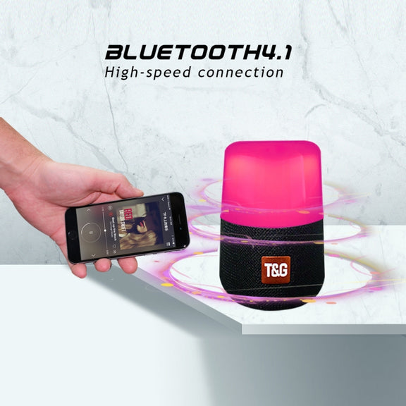 T&G TG168 Portable Wireless Bluetooth V5.0 Stereo Speaker with Handle, Built-in MIC, Support Flashing LED Light & TF Card & U Disk & AUX IN & FM(Cyan)