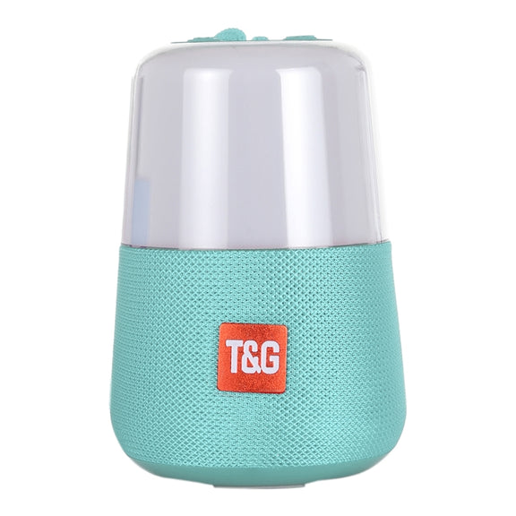T&G TG168 Portable Wireless Bluetooth V5.0 Stereo Speaker with Handle, Built-in MIC, Support Flashing LED Light & TF Card & U Disk & AUX IN & FM(Cyan)