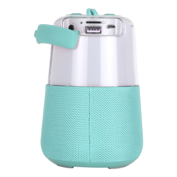 T&G TG168 Portable Wireless Bluetooth V5.0 Stereo Speaker with Handle, Built-in MIC, Support Flashing LED Light & TF Card & U Disk & AUX IN & FM(Cyan)