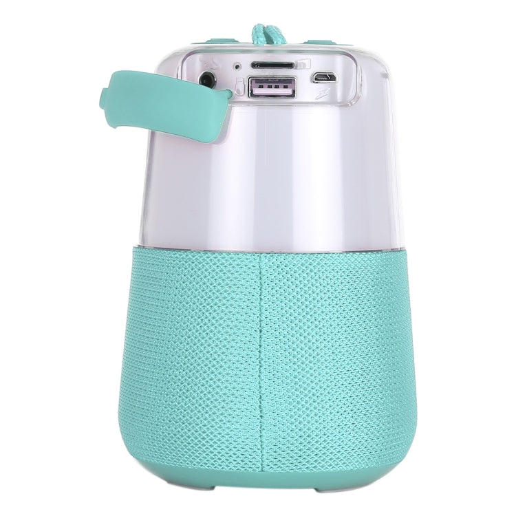 T&G TG168 Portable Wireless Bluetooth V5.0 Stereo Speaker with Handle, Built-in MIC, Support Flashing LED Light & TF Card & U Disk & AUX IN & FM(Cyan)