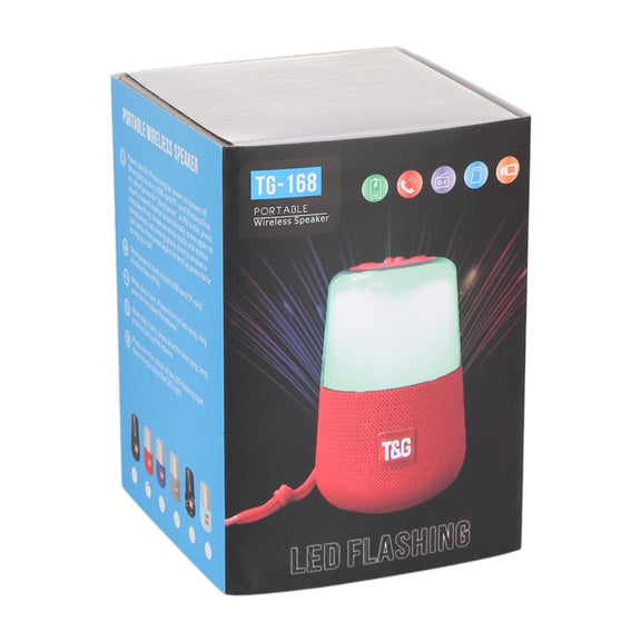 T&G TG168 Portable Wireless Bluetooth V5.0 Stereo Speaker with Handle, Built-in MIC, Support Flashing LED Light & TF Card & U Disk & AUX IN & FM(Cyan)